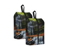 One Size Travel Shoe Storage Bag, Waterfall View Print Foldable Dust-Proof Shoe Packing Organizer, Gifts for Women and Men