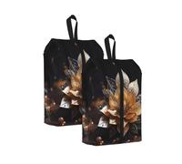 One Size Travel Shoe Storage Bag, White Delicate Lotus Flower Print Foldable Dust-Proof Shoe Packing Organizer, Gifts for Women and Men