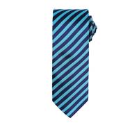 (One Size, Turquoise/ Navy) Premier Mens Double Stripe Pattern Formal Business Tie