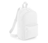 (One Size, White) Bagbase Mini Essential Backpack/Rucksack Bag (Pack of 2)