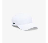 (One Size, White) Lacoste Unisex Adult Tech Logo Cotton Twill Baseball Cap