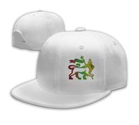 (One Size, white) Lion Of Judah Rasta Reggae Roots Newest Men Women Peaked Baseball Cap Adjustable Flat Brim Hip Hop Hat
