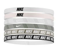 (One Size, White/Pink) Nike Classic Printed Flexible Hairband (Pack of 6)