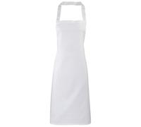 (One Size, White) Premier Ladies/Womens Slim Apron (no Pocket) / Workwear (Pack of 2)