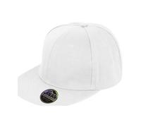 (One Size, White) Result Headwear Bronx Original Flat Peak Snapback Cap