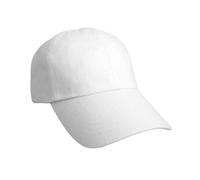 (One Size, White) Result Headwear Pro Style Plain Heavy Brushed Cotton Baseball Cap