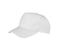 (One Size, White) Result Unisex Core Boston 5 Panel Printers Baseball Cap (Pack Of 2)