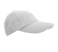 (One Size, White) Result Unisex Low Profile Heavy Brushed Cotton Baseball Cap (Pack of 2)