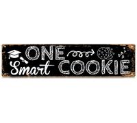 One Smart Cookie Slim Tin Sign Street Funny Metal Sign Wall Decor for Bedroom Farm Home Bar Garage Man Cave Wall Art Gift 4" by 16"