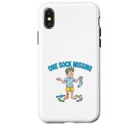 One Sock Missing Funny Laundry Problem Design Case for iPhone X/XS