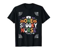 One Spooky Nurse Ghost Stethoscope Halloween Costume Nursing T-Shirt