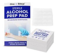 One Step 70% Isopropyl Alcohol Wipes - 100 Medical Pads - Individually Wrapped Sterile Wipes - Alcohol Wipes for Cleaning, Disinfection, Pre-Injection - Portable Antiseptic Wipes for On-the-Go Use