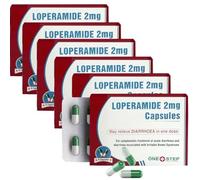 One Step Diarrhoea Relief 2mg Capsules Loperamide Hydrochloride 36 Capsules - 6 Packs