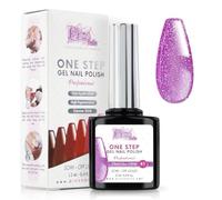 One Step Gel Nail Polish UV/LED 12 ml - Cleaner Lilac Glitter - Pastel Color Nail Polish for Shiny Nails with or without Base and Top Coat