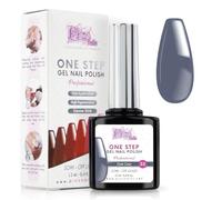 One Step Gel Nail Polish UV/LED 12 ml - Dark Gray - Gel Polish - Instant Shiny Nails with or without Base and Top Coat