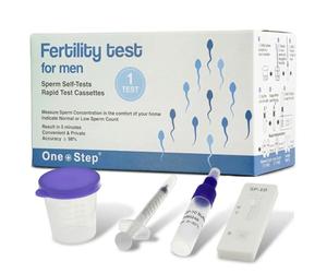 One Step Male Fertility Test Kit - At-Home Sperm Count Test for Men Trying to Conceive, Indicates Whether Sperm Concentration is Normal or Low, Results in Minutes - 1 Test