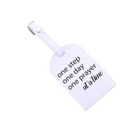 One Step One Day One Prayer Christian Luggage Tags for Suitcases Prayer Travel Bag Labels Religious Faith Luggage Accessories (One Step LT)
