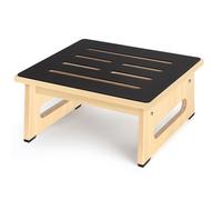 One Step Stool for Adults Seniors with Non-Slip Rubber Stepping Surface, Heavy Duty Wooden Step Stool with 450 LBS Capacity Bed Steps for High Beds Bathroom Bedroom Kitchen (Natural, 6.7inch/17CM)
