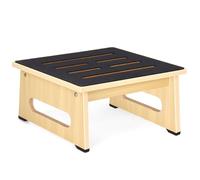 One Step Stool for Adults Seniors with Non-Slip Rubber Stepping Surface, Heavy Duty Wooden Step Stool with 450 LBS Capacity Bed Steps for High Beds Bathroom Bedroom Kitchen (Natural, 8.7inch/22CM)