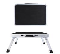 One Step Stool Ladder, Heavy Duty Steel Stepladder, Small Folding Portable Stepladder Platform with Anti-Slip Mat, Folding Stools for Adults Kids Kitchen Toilet Bathroom Camping Office