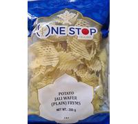 One Stop Dealer Potato Jali Wafer (Plain) Fryms (200 Gram) - Raw Potato Chips, (Crunchy, Thin & Tasty), Ready to Fry Jaali Potato Chips for Snacks Tea Time Chips and farahal/Upwas Chips (Pack of 1)