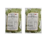 One Stop Dealer Sindhi Rice Khichia Papad (200 Gram) - Crispy and Delicious - Made with Indian Ingredients - Accompaniment to Any Meal (Pack of 2, Sindhi Rice Khichia Papad Green Chilli)