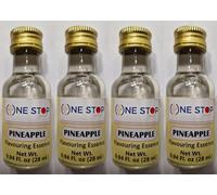 One Stop Dealers Food Essence Pineapple 28ml | Pineapple Flavoring | Ideal for Baking, Desserts, & Beverages | Strong & Authentic Taste (Pack of 4)