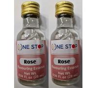 One Stop Dealers Food Essence Rose 28ml | Premium Rose Flavoring | Ideal for Baking, Desserts & Beverages | Concentrated & Long-Lasting (Pack of 2)