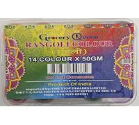 ONE STOP DEALERS - Premium Rangoli Colour Set - 14 Vibrant Shades (50g Each) - Festive Traditional Artistry - Cultural Festivity Essentials