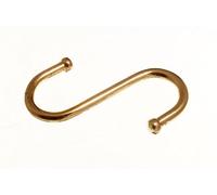 One Stop DIY 2 X Ball End S Hooks Pot Utensil Hanger Brass Plated Steel 75mm 3 Inch NEW