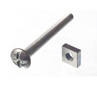 One Stop DIY 200 X Roofing Bolts & Square Nuts ZP Zinc Plated M6 X 60 NEW