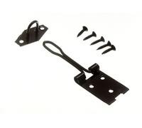 One Stop DIY 3 X Hasp &Amp; Staple Sets - Wire Type Black Steel 75mm 3 Inch + Screws NEW