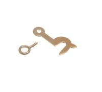 One Stop DIY 6 X Side Hook 25mm Left Hand Brass Plated Steel With Eye NEW