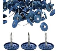 One Stop Outdoor (500 Pack) 1 Inch Round Plastic Cap Galvanized Roofing Nails for House Wrap, Roofing Felt, Insulation Board, and Foam Board