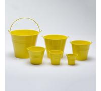 One Sunshine Yellow 7cm (2.8") High Metal Bucket - Pot - Planter for Sweet Tree Kits, Plants, Favours, Storage (Y9033)