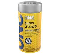 ONE® Super Studs Condoms | Features Extra Large, Pleasure Intensifying Studs for Enhanced Stimulation | Vegan, Non-GMO, Natural Rubber Latex | 12 Count
