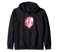 One Surfboard howling at the moon pink moon surfing lover Zip Hoodie
