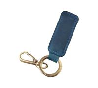 One Tap Only Blue Genuine Full Grain Car Key Fob Holder, Blue Universal Keychain with Brass Clip, Full Grain Leather Key Ring Leather Key Chain Holder with Swivel Clip, Available in 6 Colours