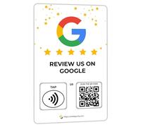 One Tap Only NFC Business Review Cards (1-Pack) - Compatible with Google Reviews - Reusable Smart Tap & QR - Works with All Phones - Contactless Customer Feedback Tool