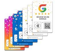 One Tap Only NFC Business Review Cards (7-Pack) - Compatible with Google Reviews - Reusable Smart Tap & QR - Works with All Phones - Contactless Customer Feedback Tool (7-Pack Social Cards)