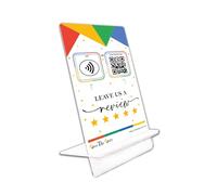 One Tap Only - Tap Review Stands for Instant Google Reviews - Reusable NFC & QR - Boost Business Reviews - Powered (1 Stands)