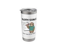 One Task At A Time Funny Sloth Goals Checklist Stainless Steel Insulated Tumbler