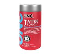 ONE® Tattoo Touch Condoms | Textured with Unique Tattoo-Inspired Designs | Vegan, Non-GMO, Natural Rubber Latex | 12 Count