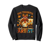 One Thankful Artist Thanksgiving Turkey Design Sweatshirt