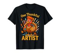 One Thankful Artist Thanksgiving Turkey Design T-Shirt