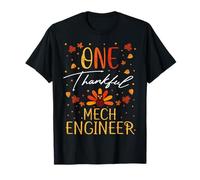 One Thankful Mech Engineer Thanksgiving Fall Vintage T-Shirt