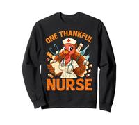 One Thankful Nurse Thanksgiving Turkey Design Sweatshirt