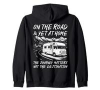 One the Road & Yet At Home - Camping Caravan, Motorhome Zip Hoodie
