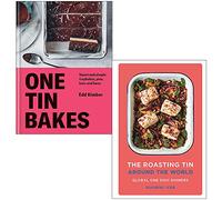 One Tin Bakes By Edd Kimber & The Roasting Tin Around the World By Rukmini Iyer 2 Books Collection Set