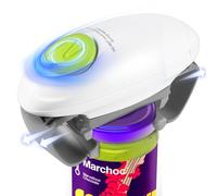 One Touch Button Electric Jar Opener, Saves Time and Effort Automatic Jar Opener for Arthritic Hands and Injured Hand, Safe and Easy to Use Electric Bottle Opener for Kitchen, Family, Party and Travel